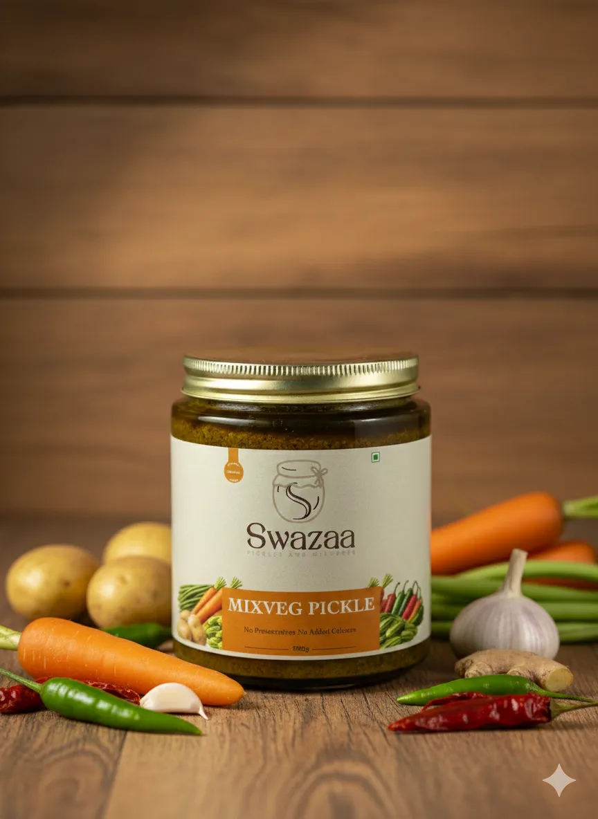 Swazaa Mixed Vegetable Pickle jar